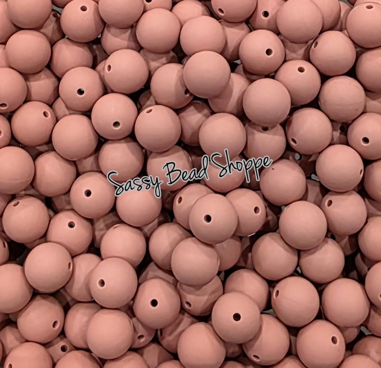 Dusty Rose 15mm Silicone Beads