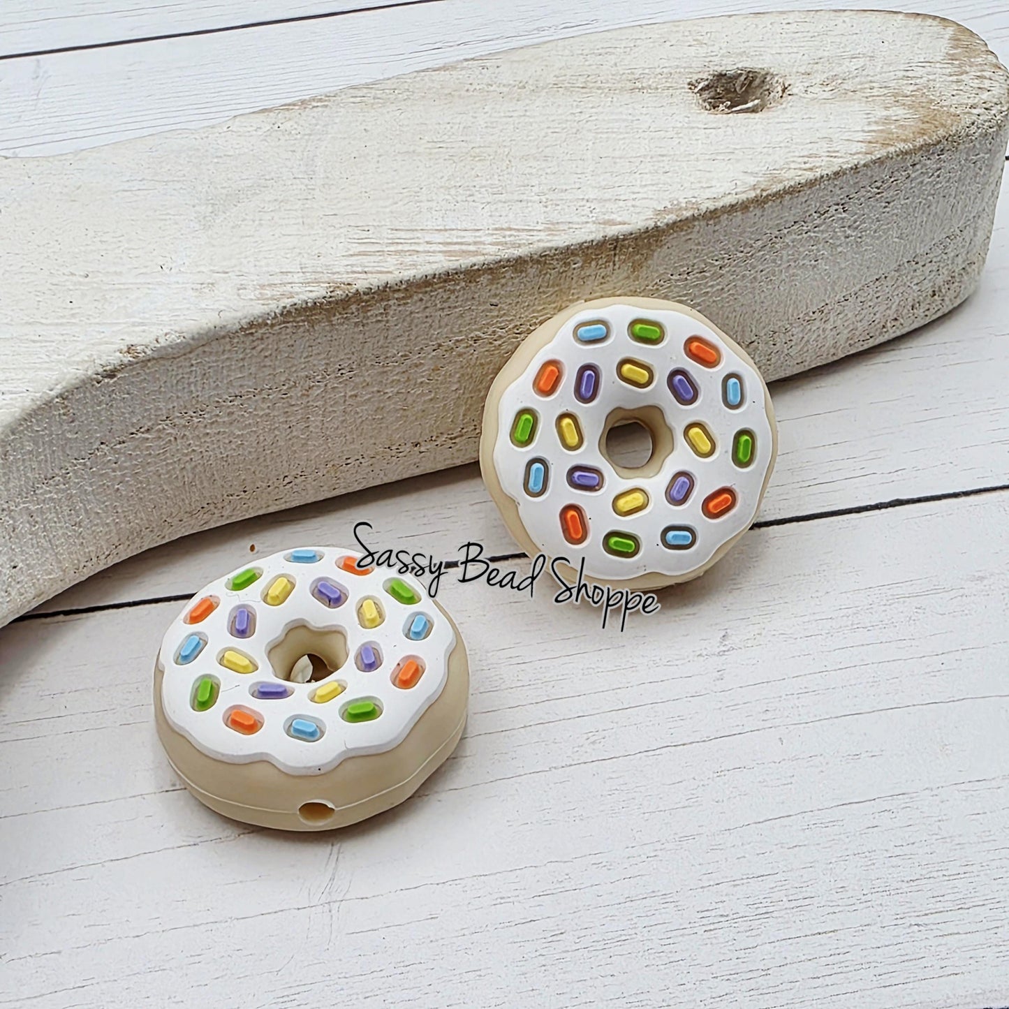 Pink Sprinkle Donut Focal Bead