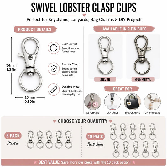 Silver Lanyard Swivel Lobster Clasp