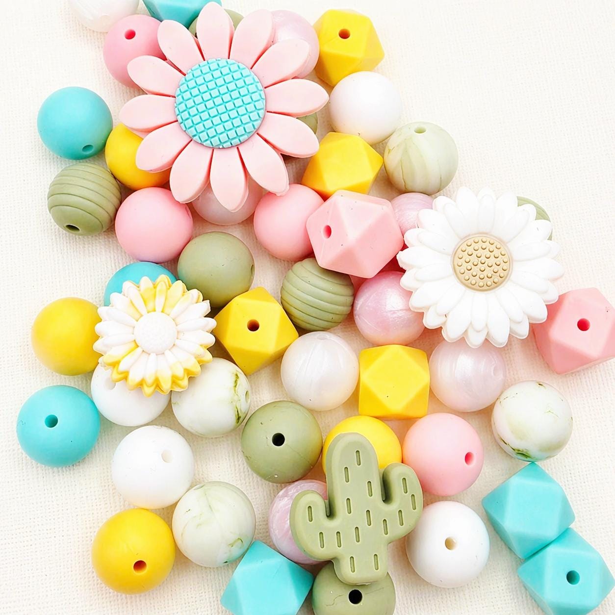 Desert Bloom Silicone Bead Mix ~ 15mm Set of 28 for Scribes & Keychains
