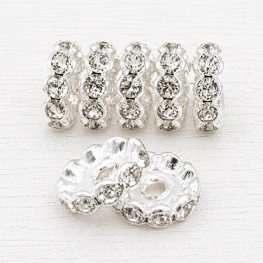 12mm Crystal Rhinestone Spacers
