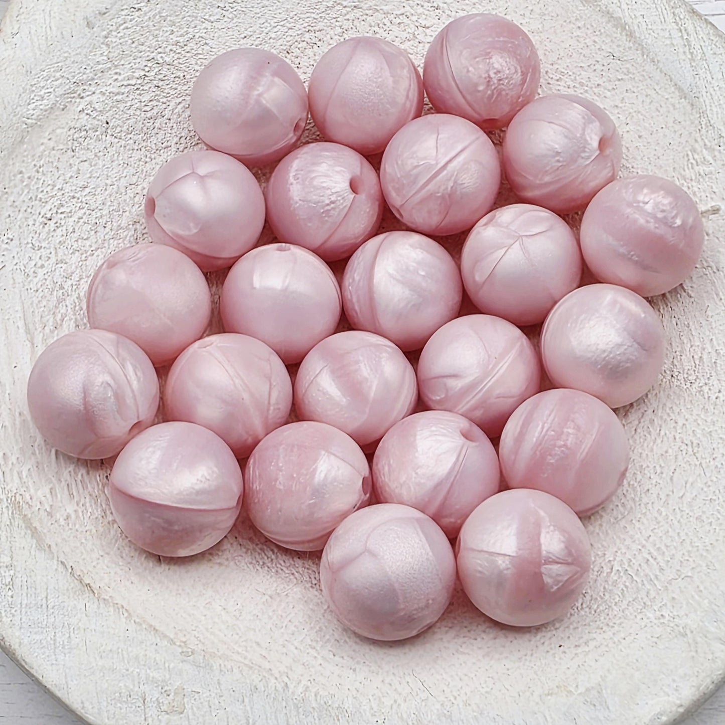 Light Pink Pearl 15mm Silicone Beads, 10 Count for Pens, Keychains, Jewelry Making & DIY Crafts