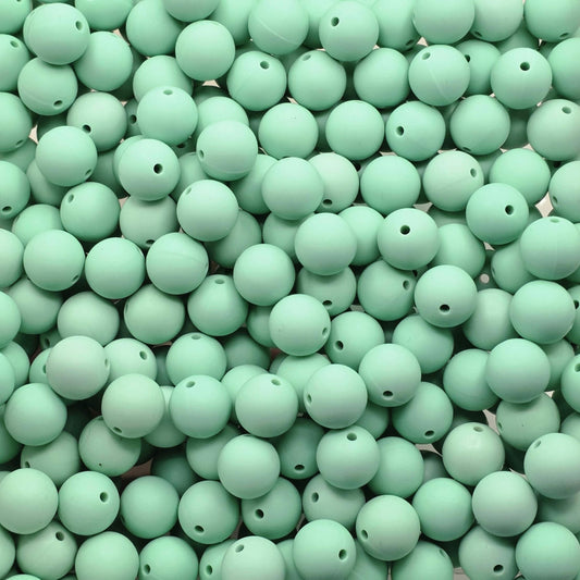 Mint 15mm Silicone Beads, 10 Count, Beadable Pen Beads, Silicone Beads for Keychains, Wristlets, DIY Crafts
