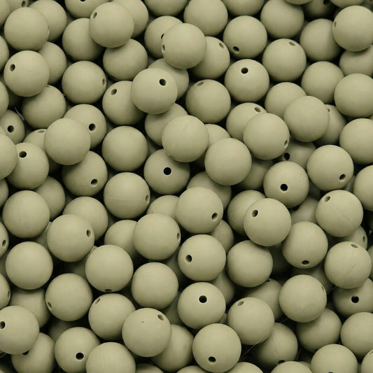 Matcha Green Silicone Beads, 15mm, 10 Count, Keychain, Wristlet & Beadable Pen Craft Supplies