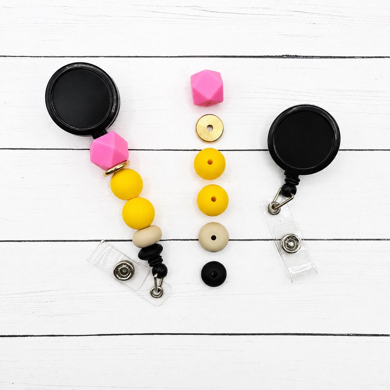 No. 2 Pencil DIY Badge Reel Kit, Beadable Badge Reel, Teacher Gift, Badge Reel Kit