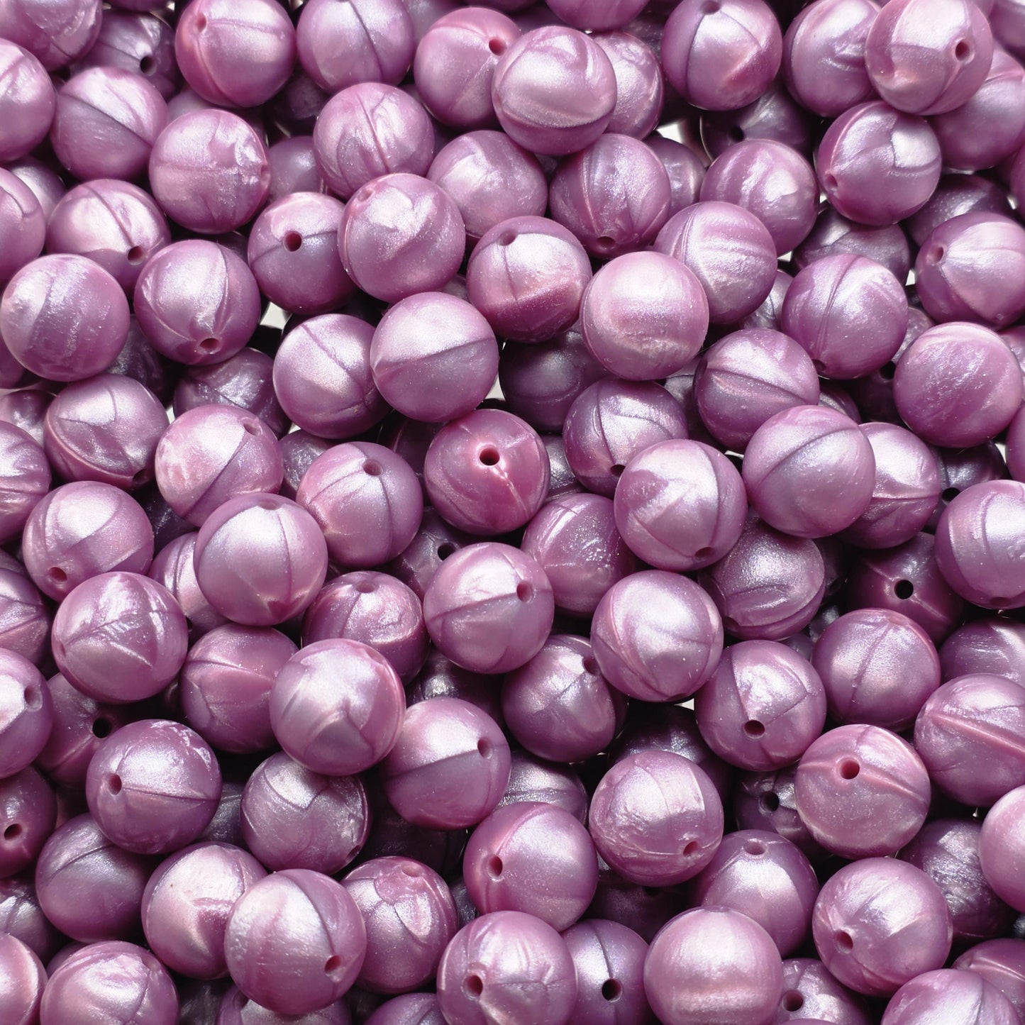 Plum Pearl Silicone Beads, 10 Count 15mm Round Beads, Beadable Pen Supplies, Keychain Supplies