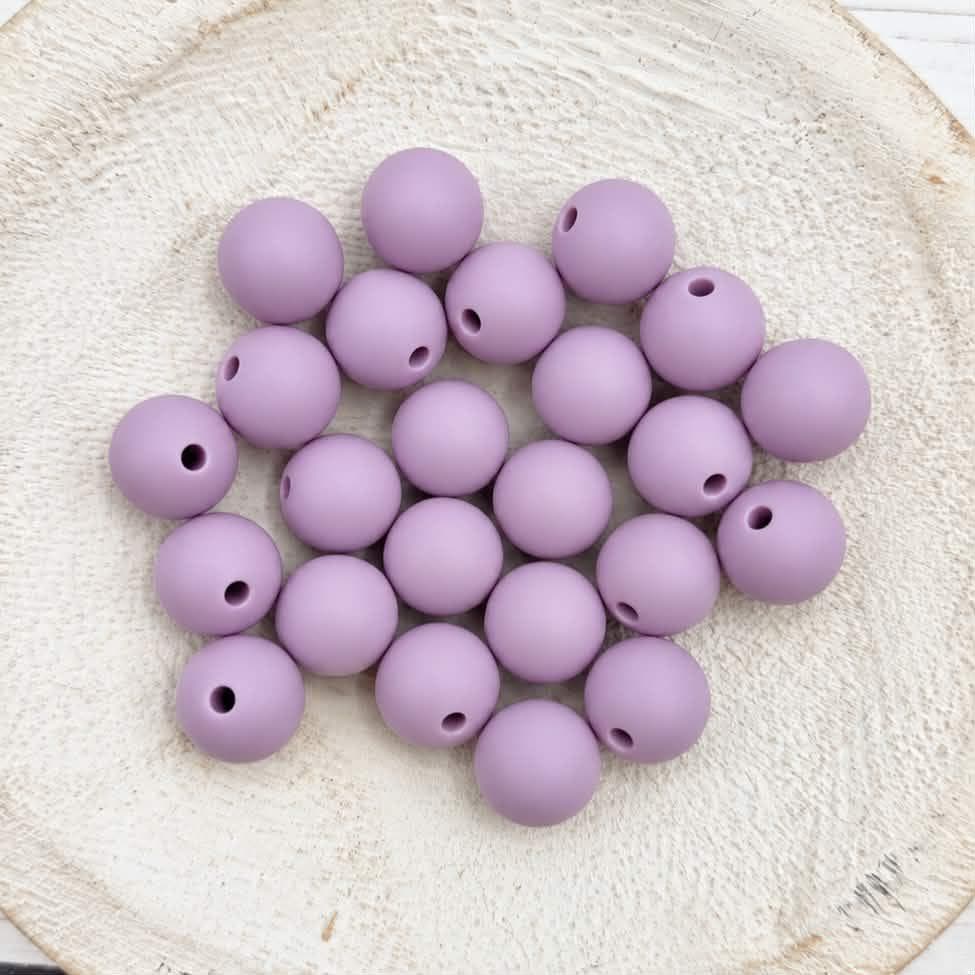 Lilac 12mm Silicone Beads, 20 Count
