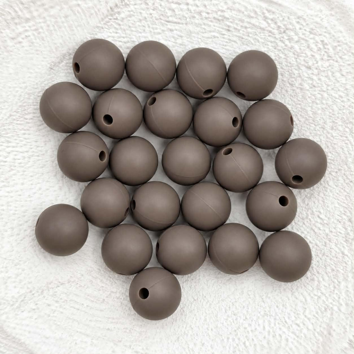 Coffee 12mm Silicone Beads, 20 Count