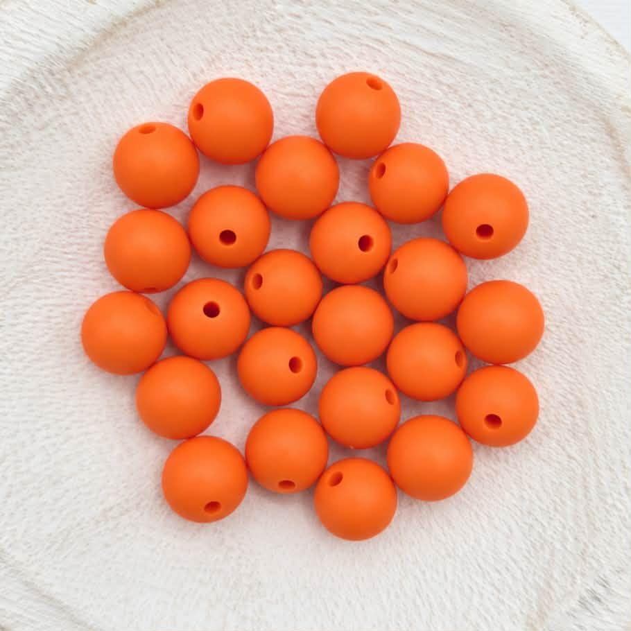 Orange 12mm Silicone Beads, 20 Count