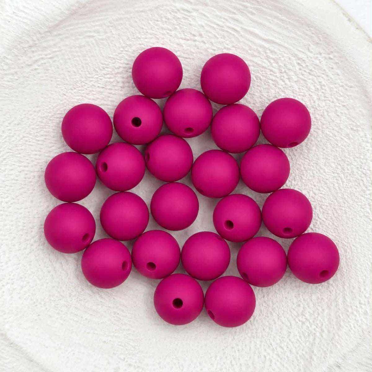 Dark Berry 12mm Silicone Beads, 20 Count