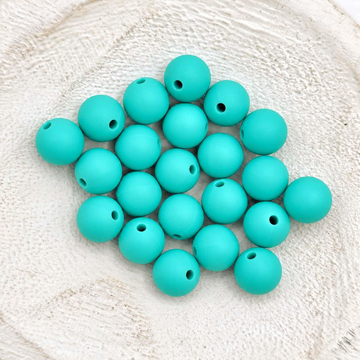Turquoise 12mm Silicone Beads