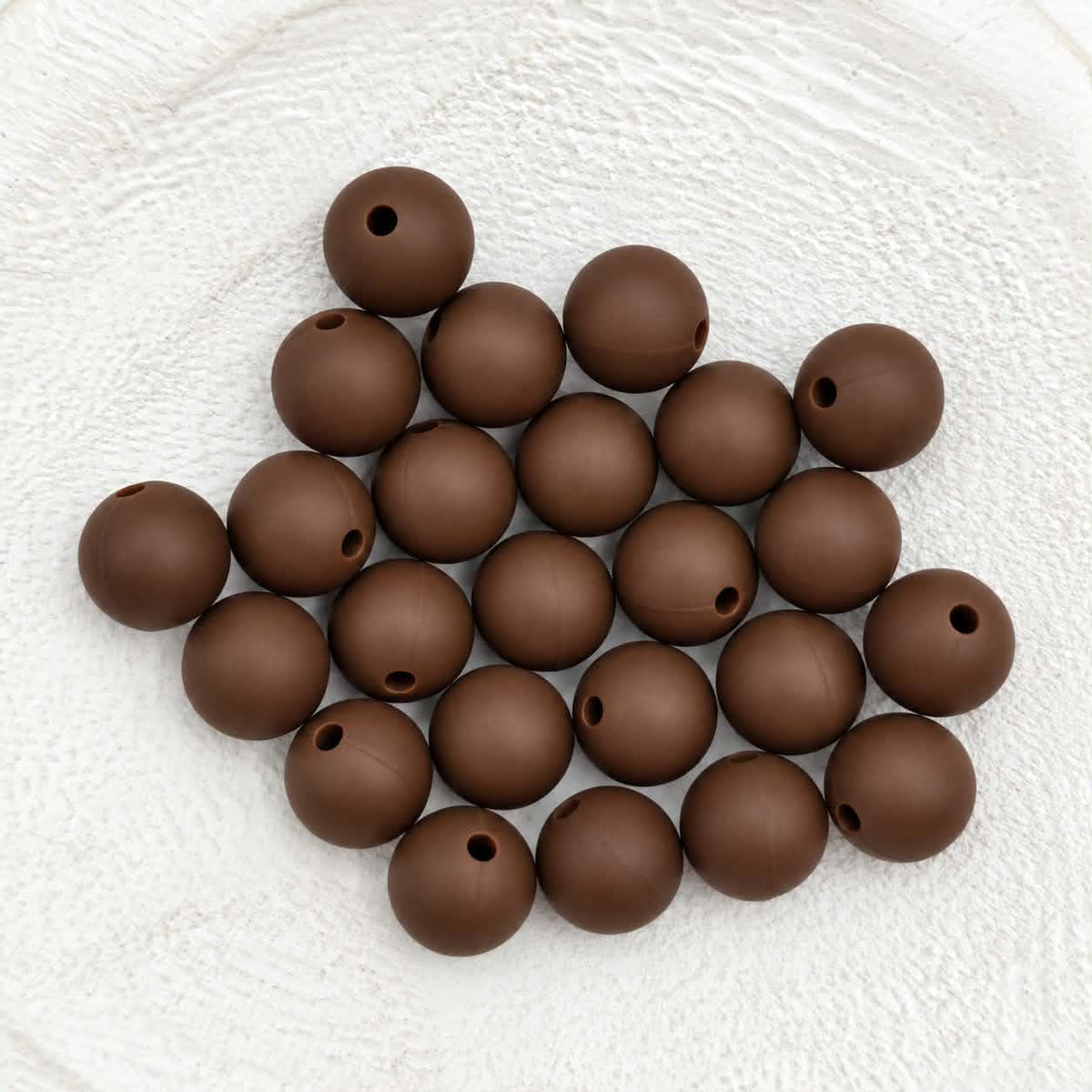 Brown 12mm Silicone Beads, 20 Count