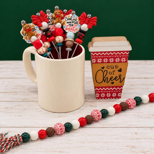 Jolly Sips Christmas Coffee Stir Sticks, Set of 3