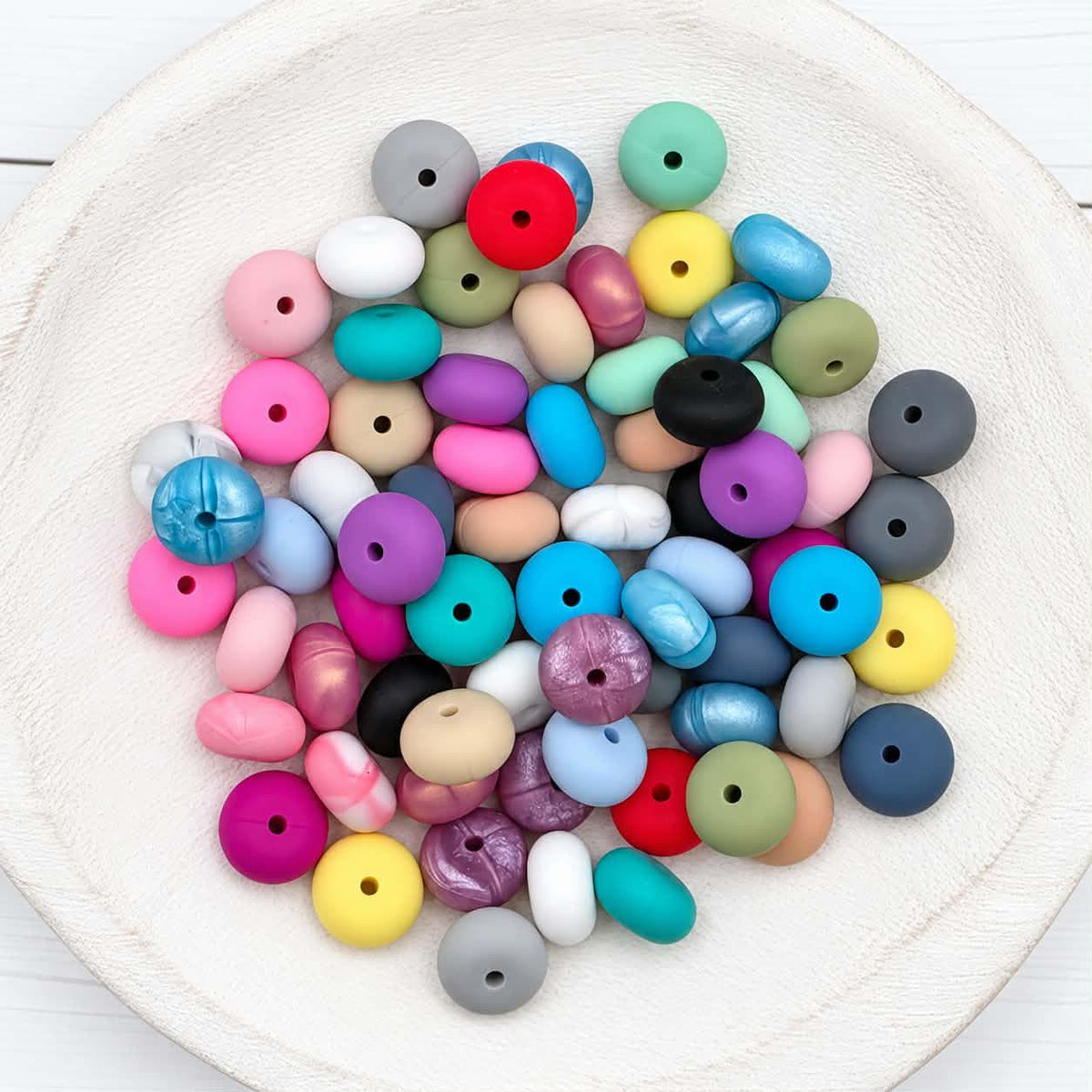 14mm Gray Abacus Silicone Beads, 10 or 20 Count