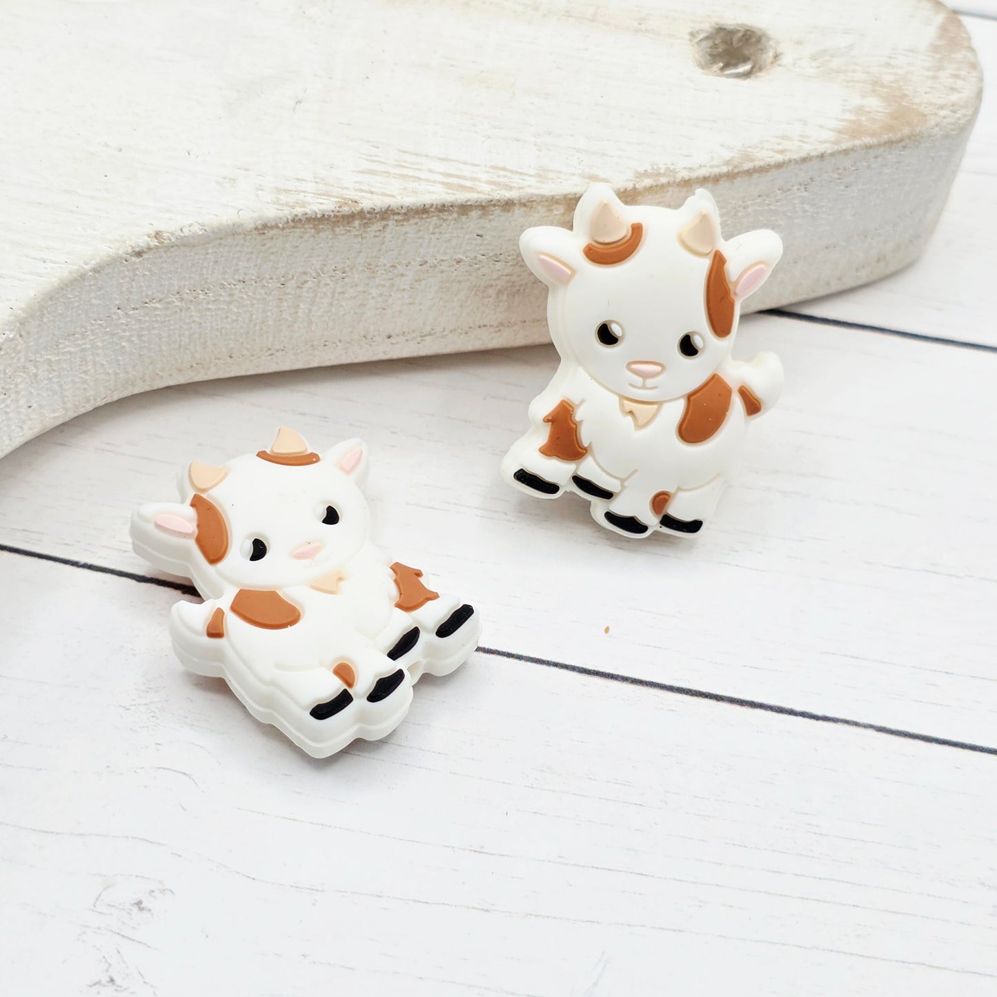White Goat Focal Bead
