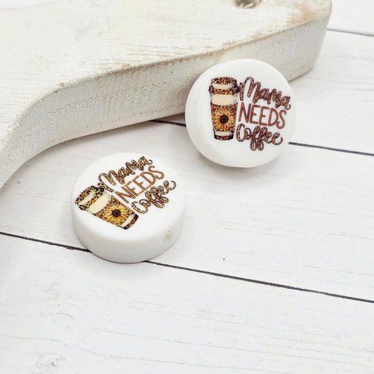 Sunflower Mama Needs Coffee Focal Beads