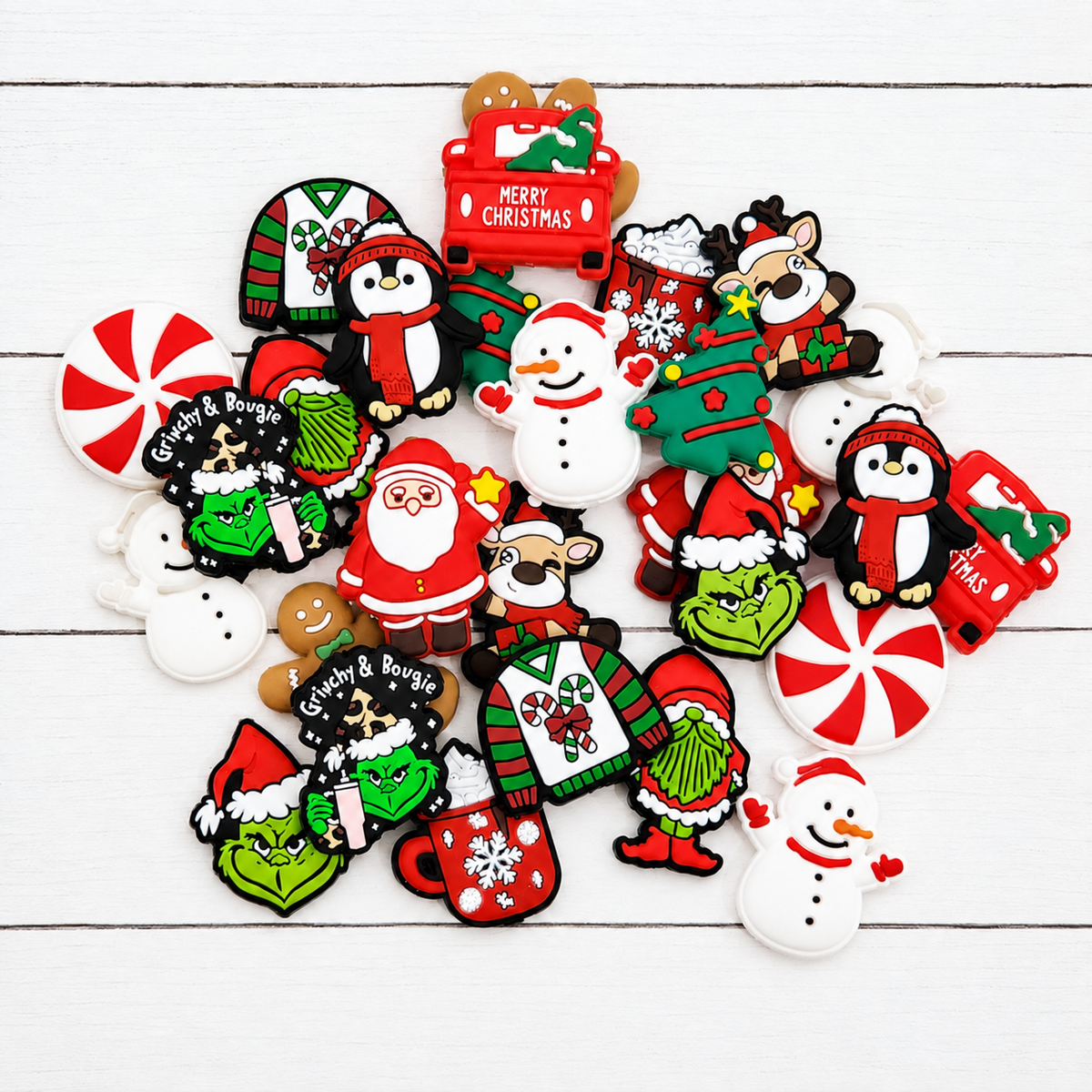 Christmas Silicone Focal Bead Mix