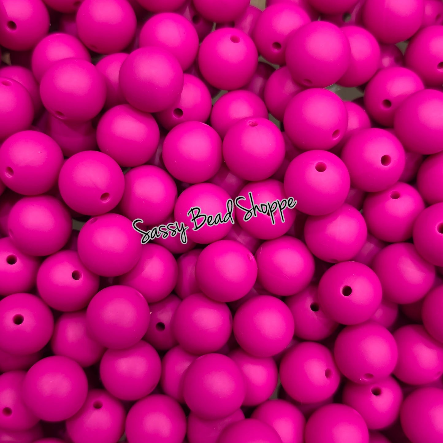 15mm Magenta Silicone Beads