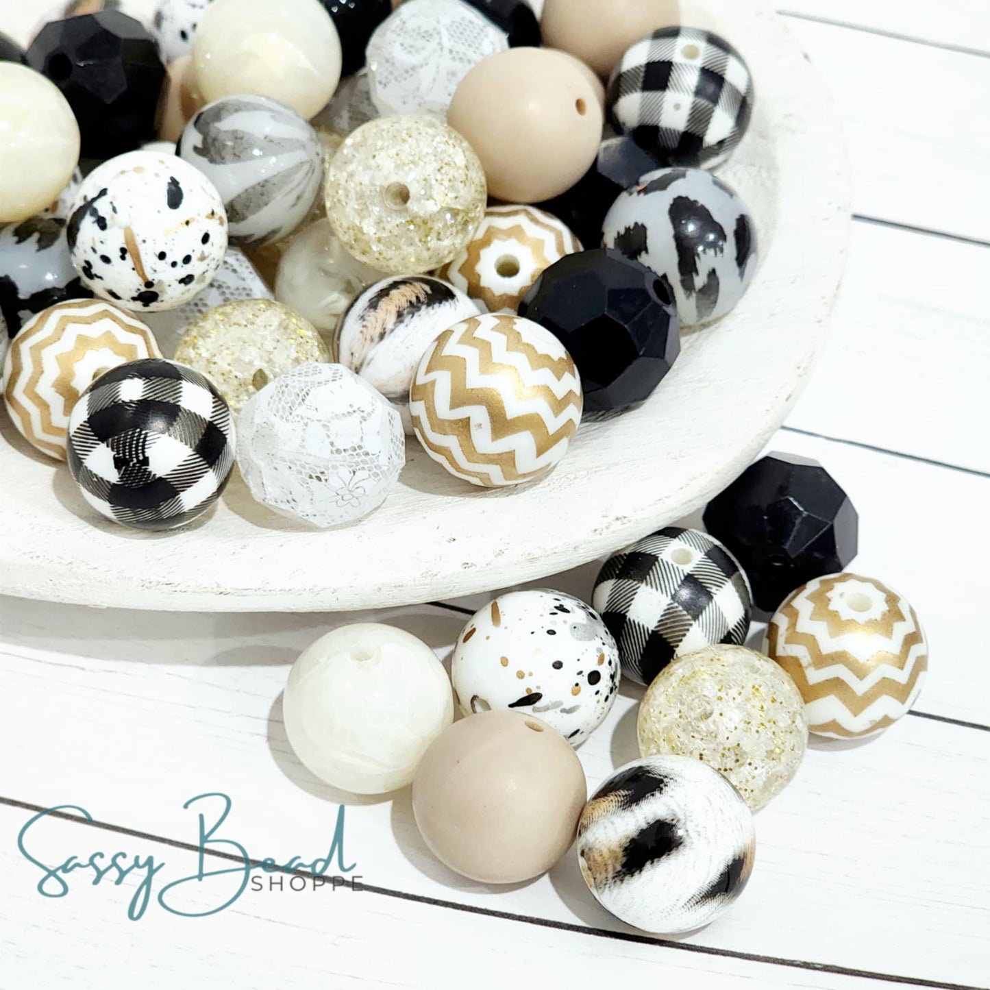 Leopard and Lace Bead Mix