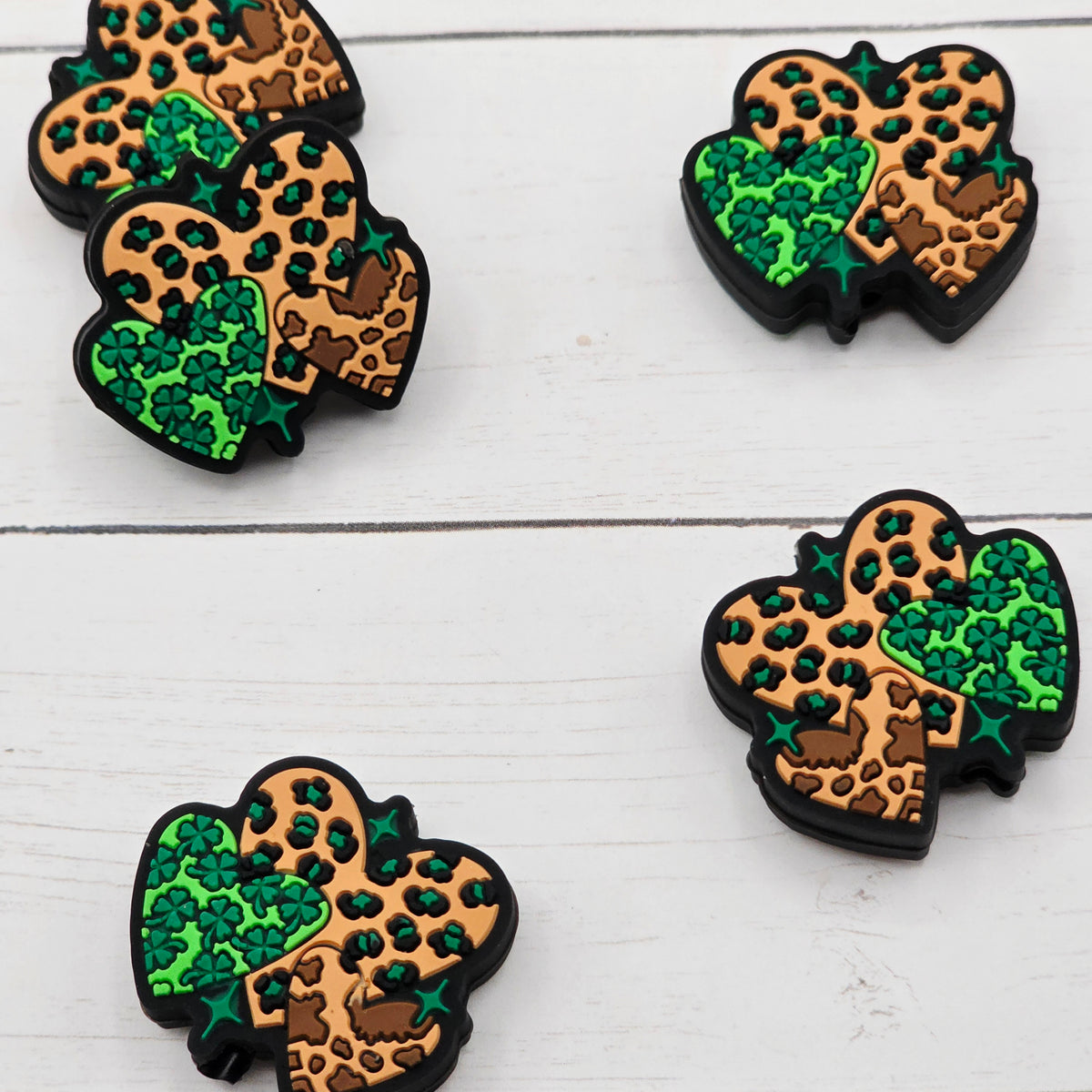 Heart Shamrock Focal Bead