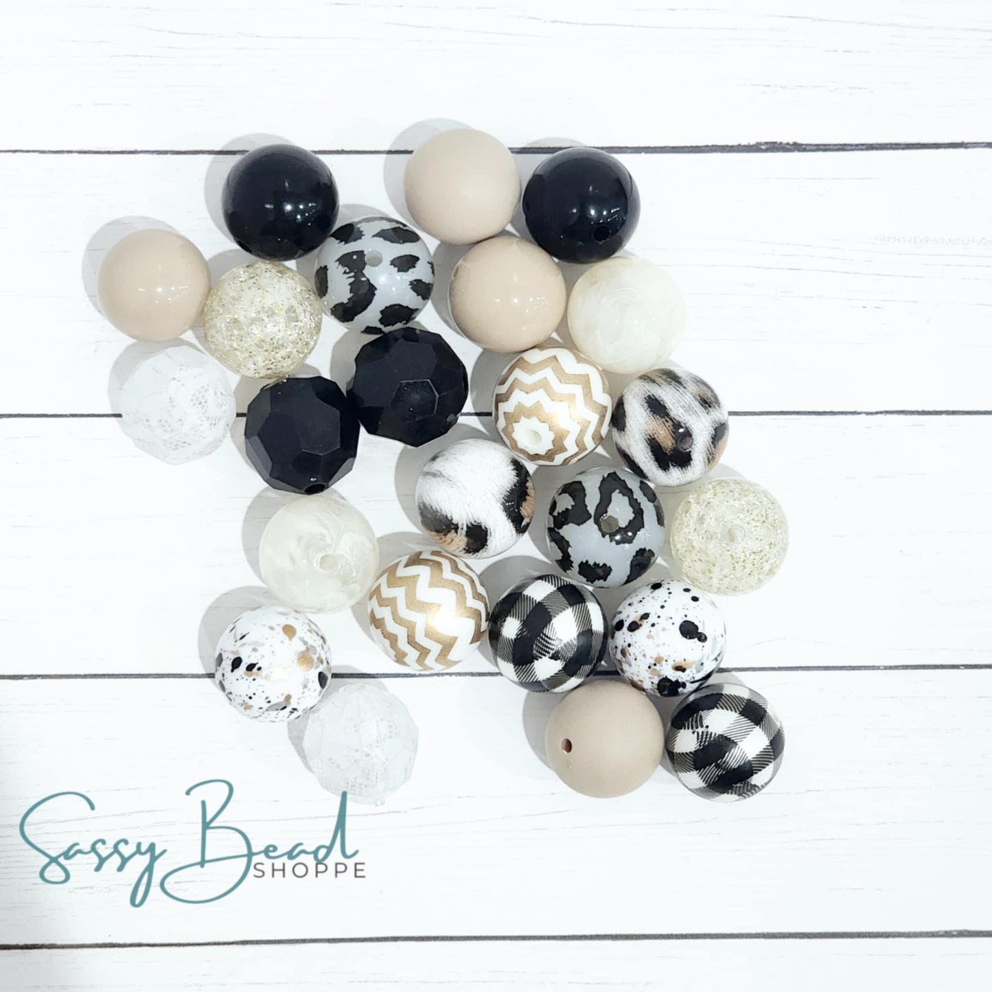 Leopard and Lace Bead Mix