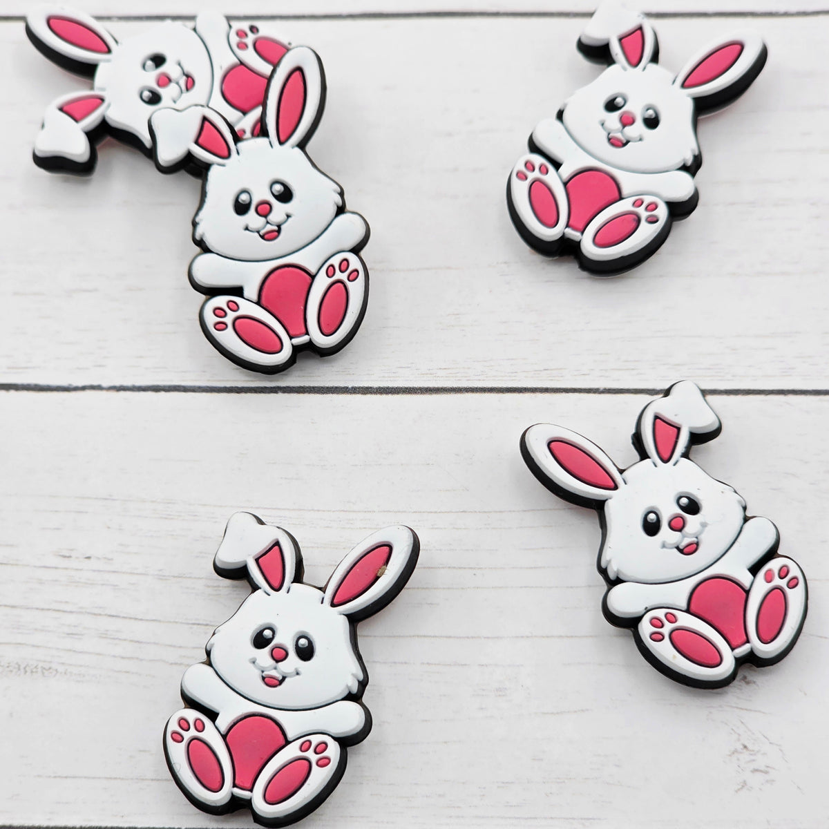 White Bunny Focal Beads