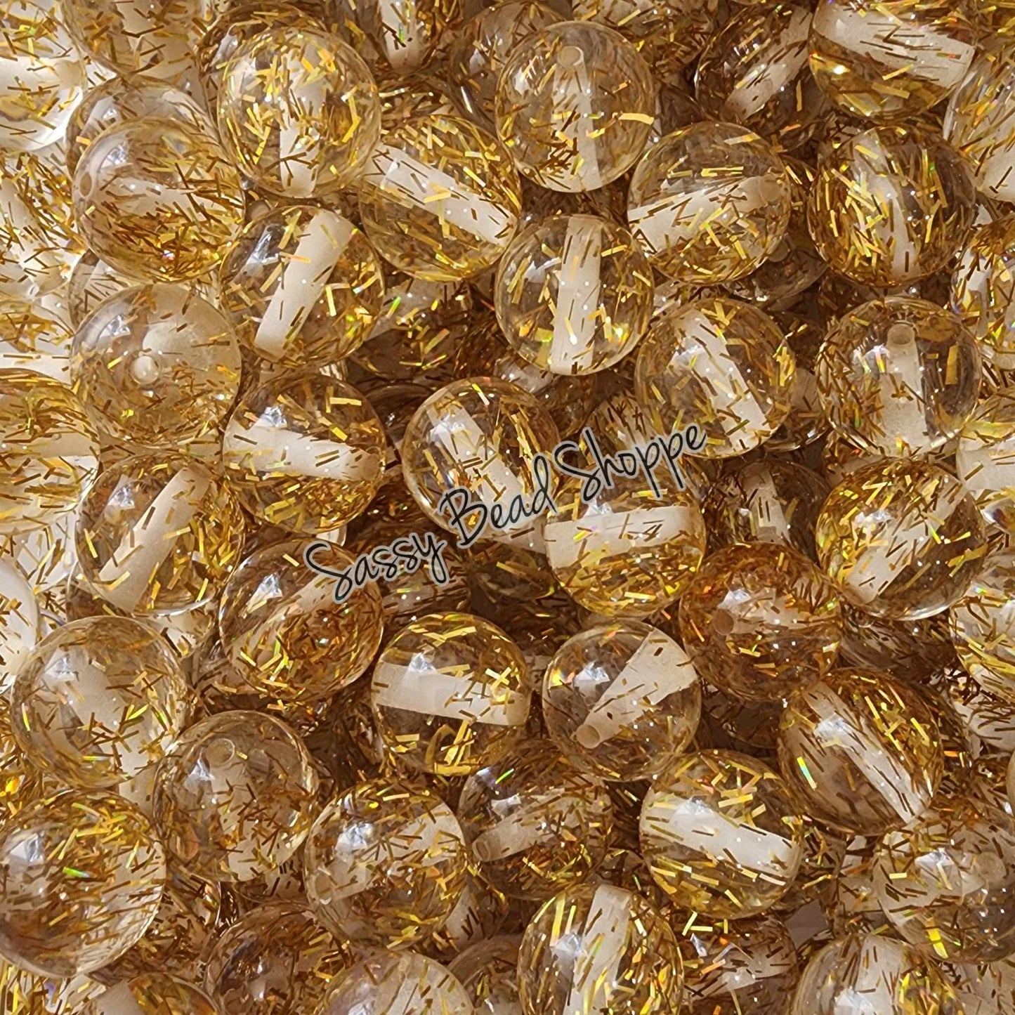 20MM Gold Confetti Beads - Sassy Bead Shoppe