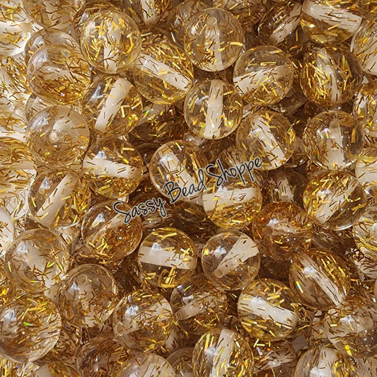 20MM Gold Confetti Beads - Sassy Bead Shoppe