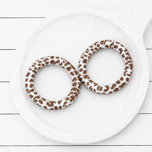 65mm Brown Cow Print Silicone Ring