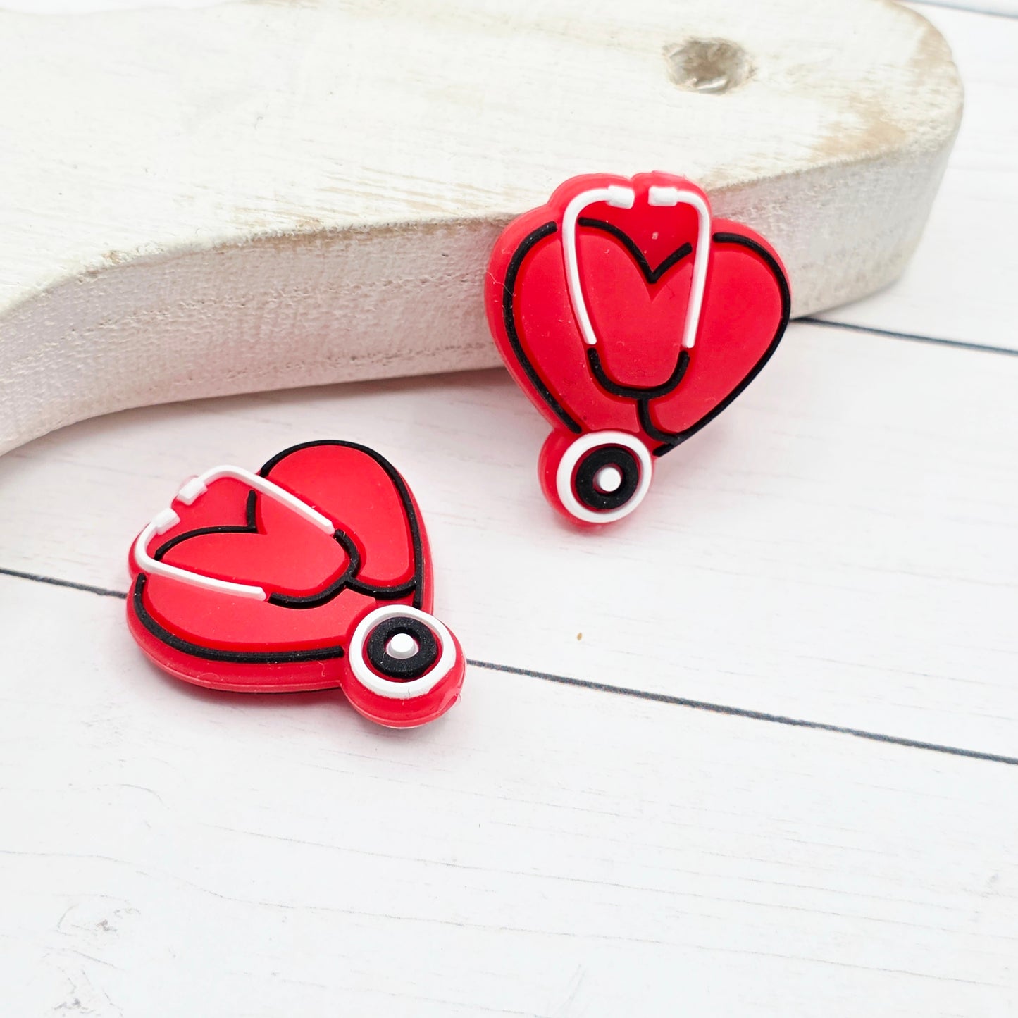 Red Heart Stethoscope Bead