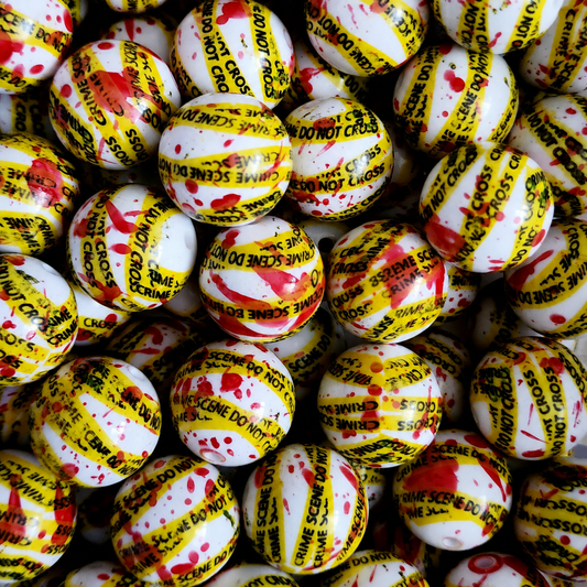 20MM Caution Tape Beads