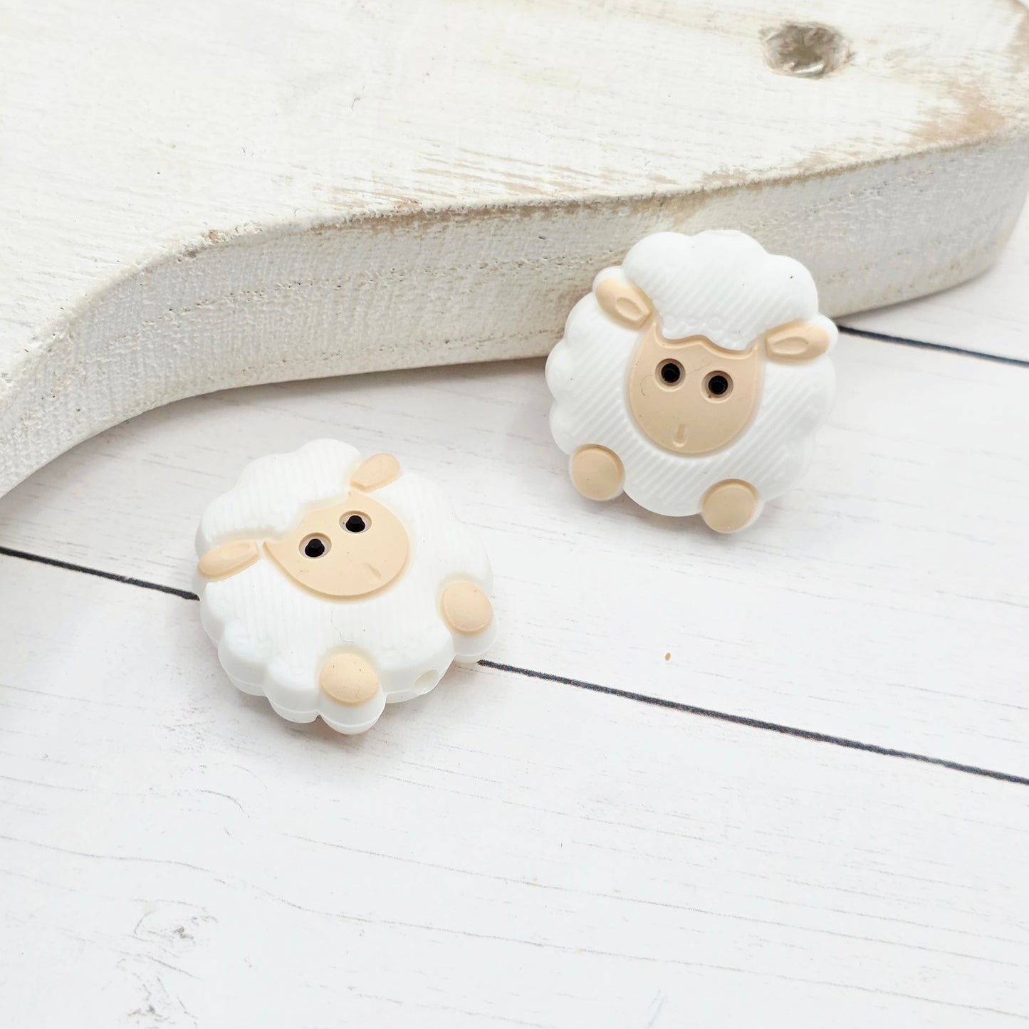 White Sheep Focal Beads