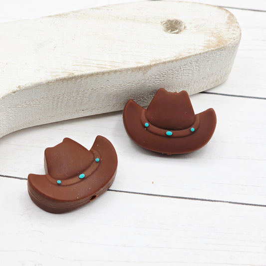 Brown Cowboy Hat Focal Bead