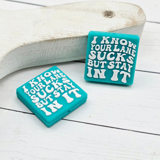 Turquoise Your Lane Stay In It Focal Beads