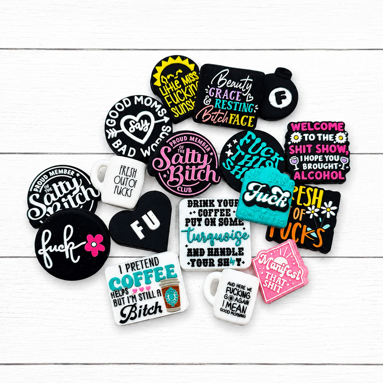 Cussing Silicone Focal Bead Mix
