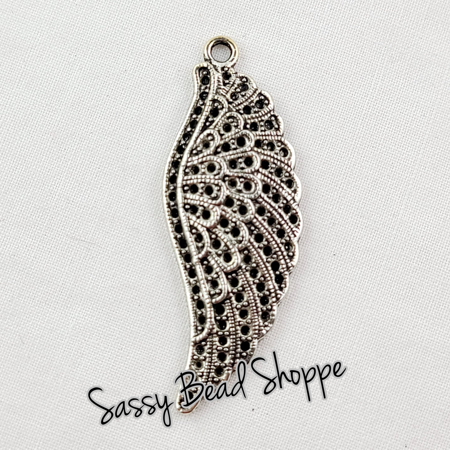 Large Angel Wing Charms set of 2 or 4 - Sassy Bead Shoppe