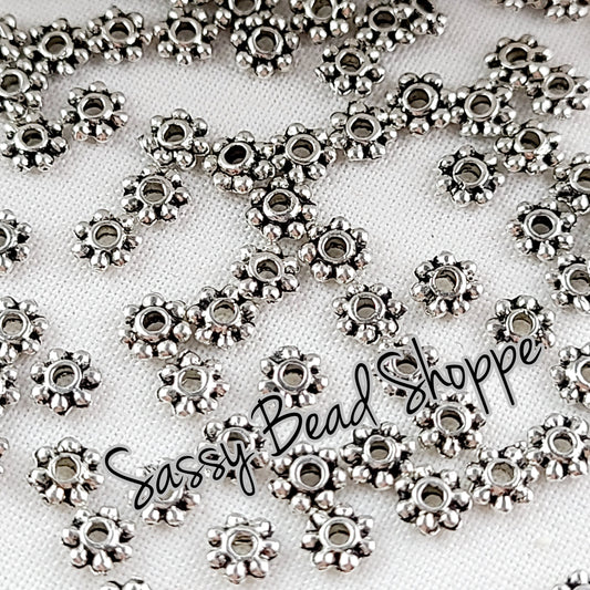 4mm Daisy Spacer Beads - Sassy Bead Shoppe