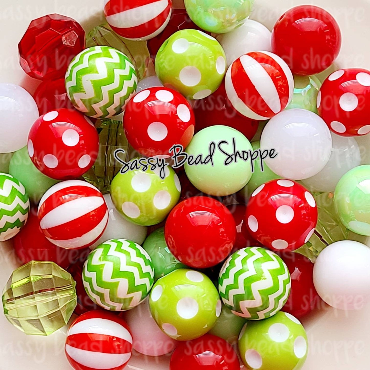 Crazy Christmas Bubblegum Bead Mix - Sassy Bead Shoppe