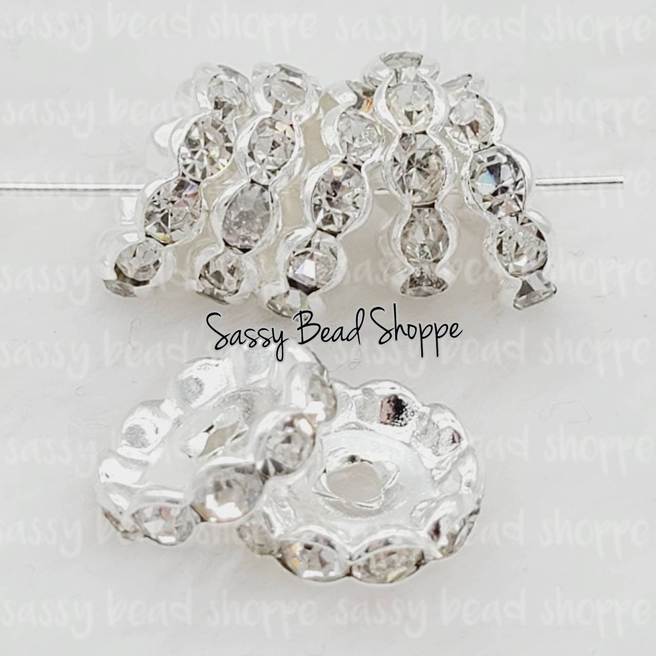 12mm Crystal Rhinestone Spacers - Sassy Bead Shoppe