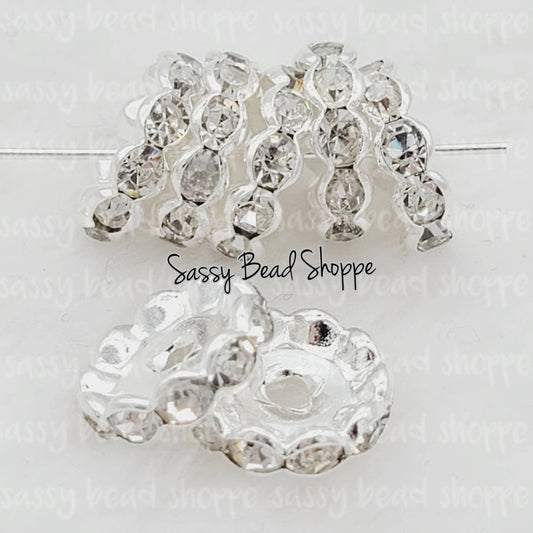 12mm Crystal Rhinestone Spacers - Sassy Bead Shoppe