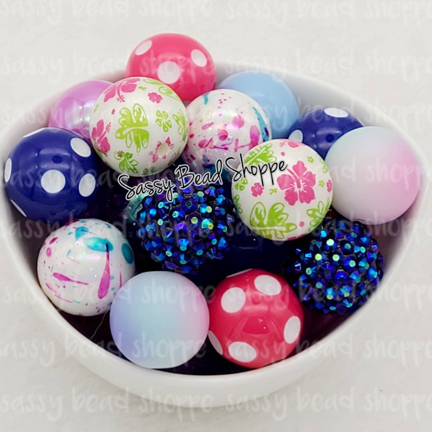 Stitch (2 Flower Beads) Bubblegum Bead Mix - Sassy Bead Shoppe