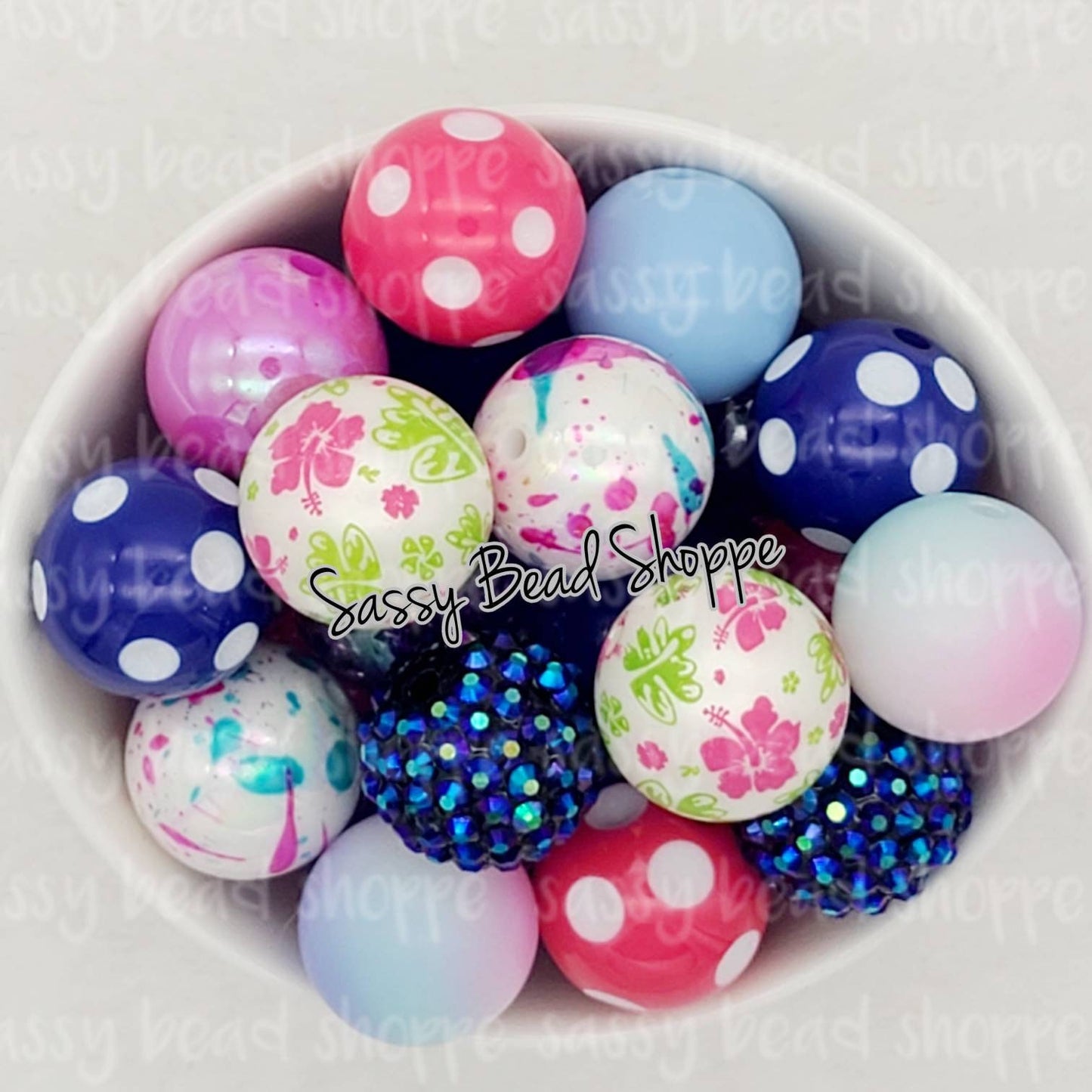Stitch (2 Flower Beads) Bubblegum Bead Mix - Sassy Bead Shoppe