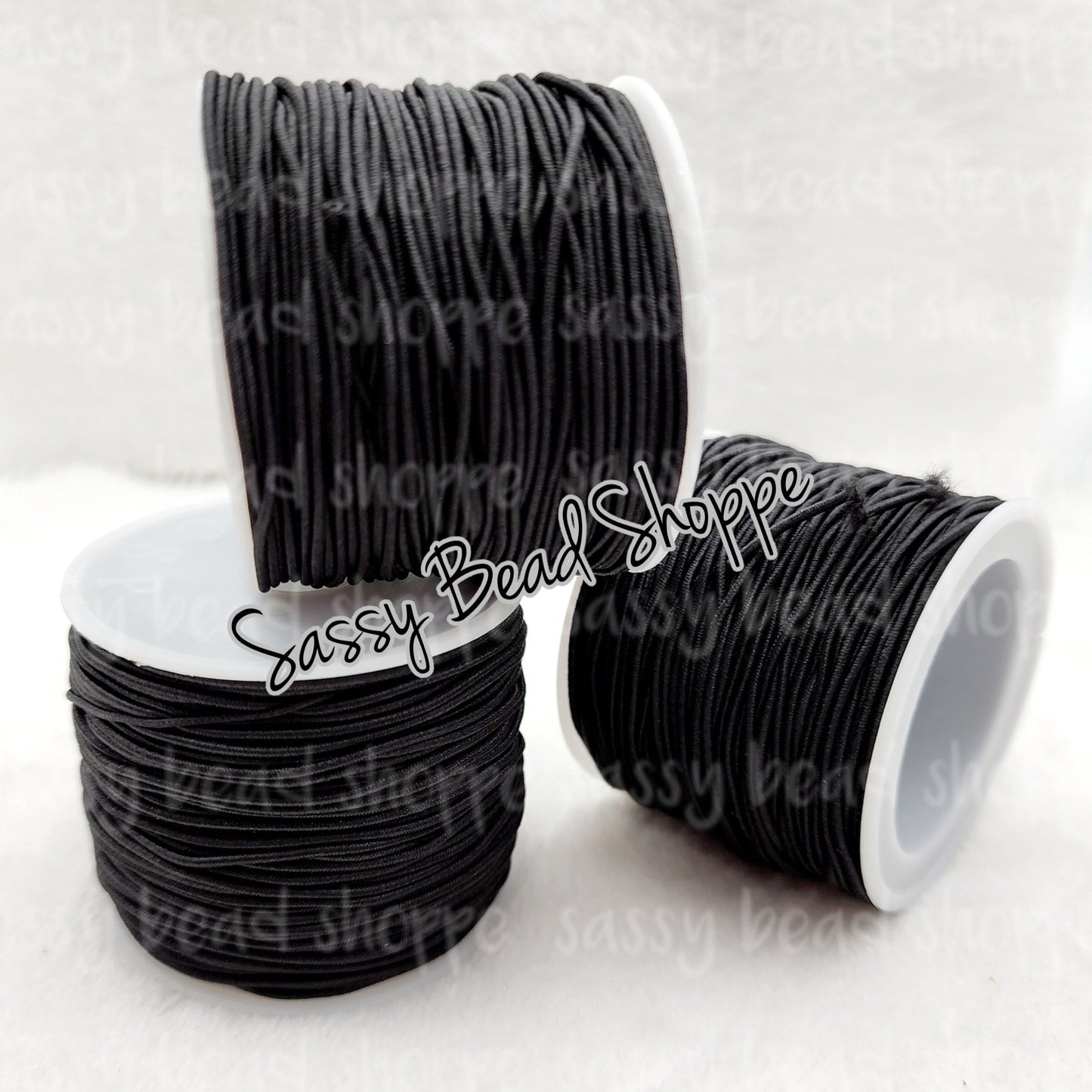 20 Yards Black Elastic Stretch Cord 1mm - Sassy Bead Shoppe