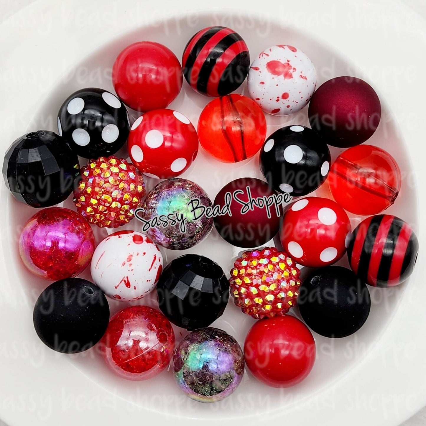 Back The Red Bubblegum Bead Mix - Sassy Bead Shoppe
