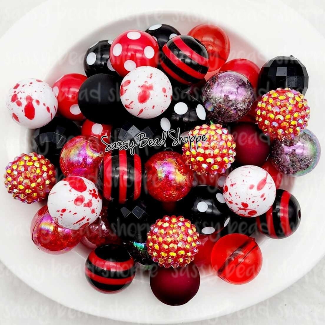 Back The Red Bubblegum Bead Mix - Sassy Bead Shoppe