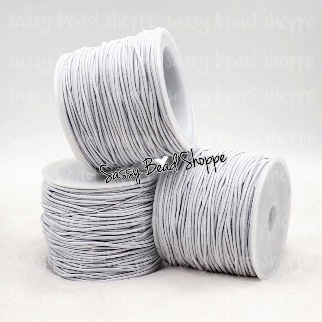 20 Yards White Elastic String 1mm - Sassy Bead Shoppe