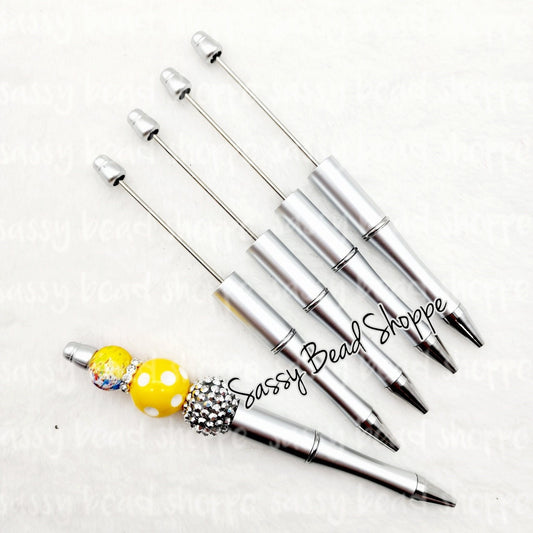 2 Silver DIY Beadable Pens ONLY