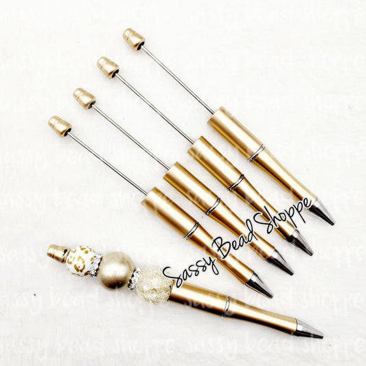 2 Gold DIY Beadable Pens ONLY