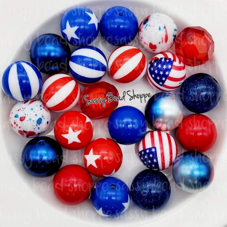 Stars & Stripes Bead Mix - Sassy Bead Shoppe