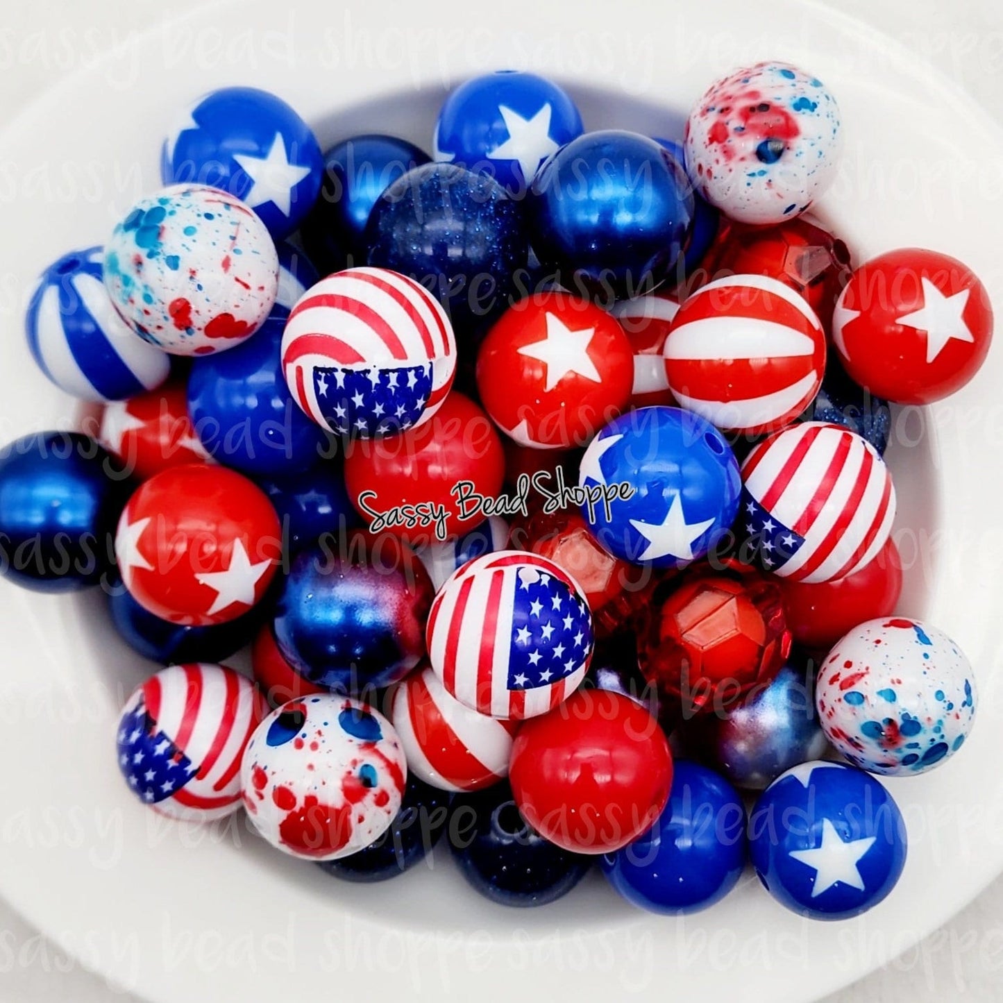 Stars & Stripes Bead Mix - Sassy Bead Shoppe